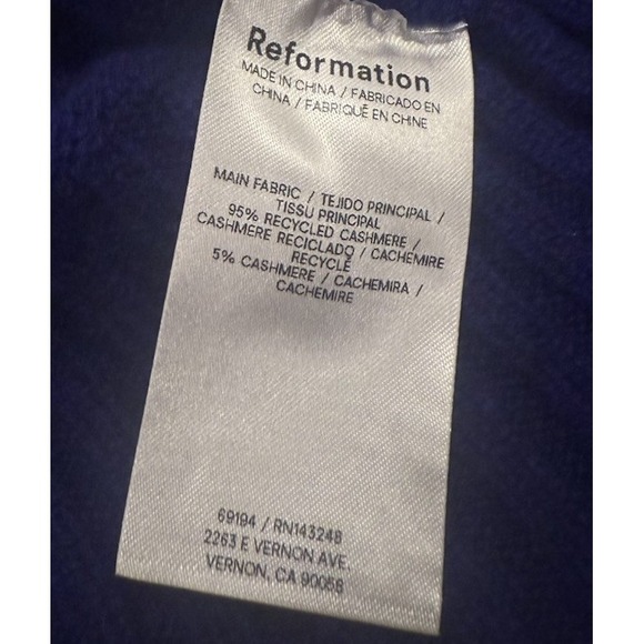 Reformation Dulce Thick Cashmere V Neck Long Sleeve Sweater Women's Medium EUC - Picture 7 of 7